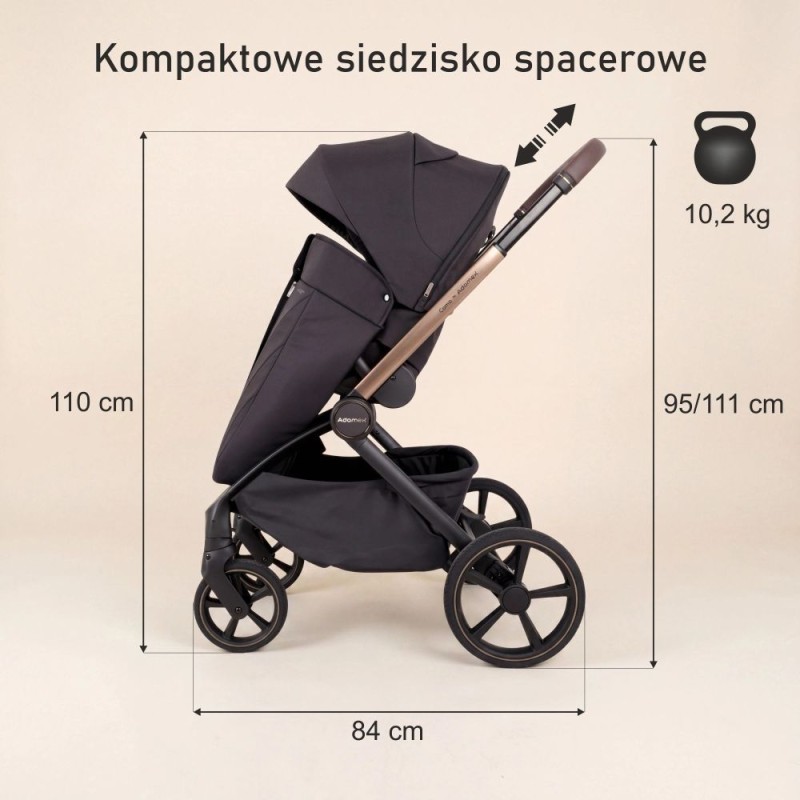 Carucior copii Como Adamex Satin 2 in 1 cu landou pliabil