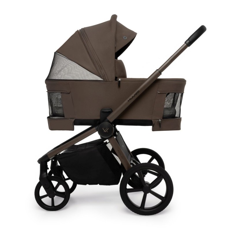 Carucior copii cu landou pliabil Muuvo Fold Dark Chocolate 3in1 cu Cybex Cloud G3 Plus