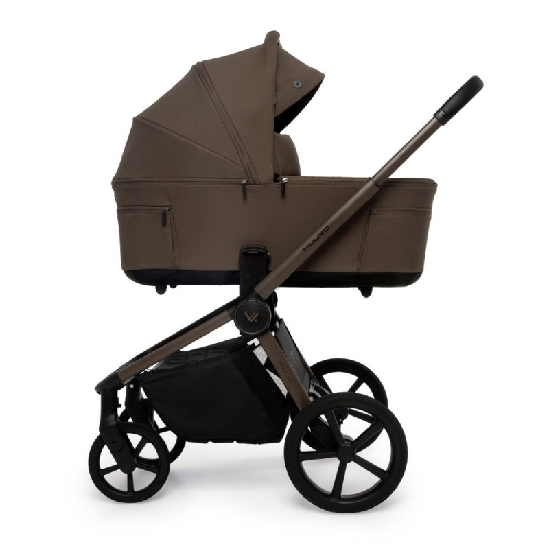 Carucior copii cu landou pliabil Muuvo Fold Dark Chocolate 4in1 cu Cybex Cloud G3 Plus si isofix