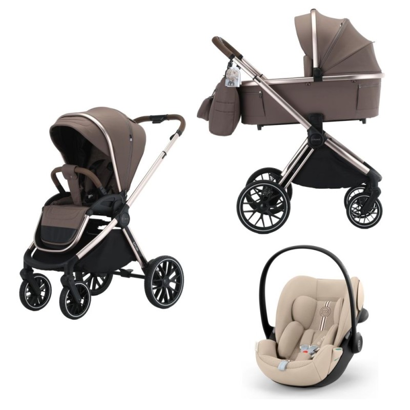 Spark Adamex Champagne-Fango 3in1 cu scoica Cybex Cloud G3 plus